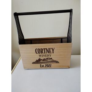 Cortney Winery 3 Wine Bottles Holder Metal/Wood